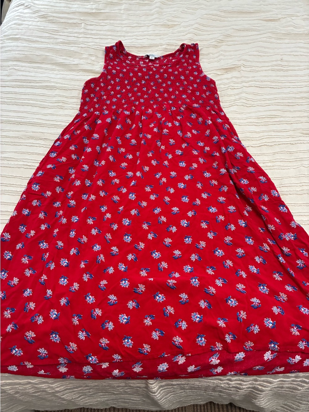 Red Sleeveless Floral Midi Dress by Croft and Barrow. Size XL. Rayon summer - Picture 6 of 11